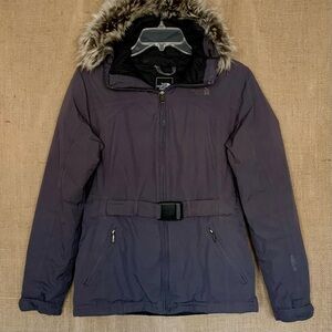 THE NORTH FACE Winter Coat Parka Down w/ Detachable Hood & Removable Faux Fur S